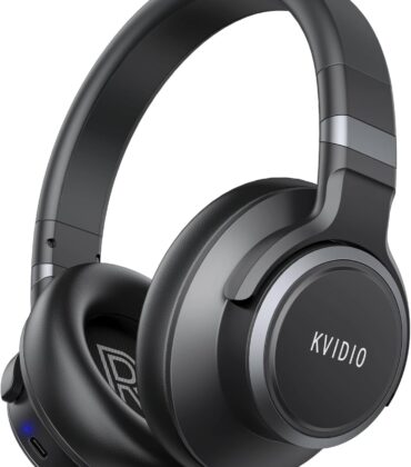 KVIDIO Active Noise Cancelling Headphones, 70 Hours Playtime Bluetooth Headphones Wireless with Microphone, Transparency Mode, Deep Bass and Hi-Fi Stereo Sound Over Ear for Travel Office